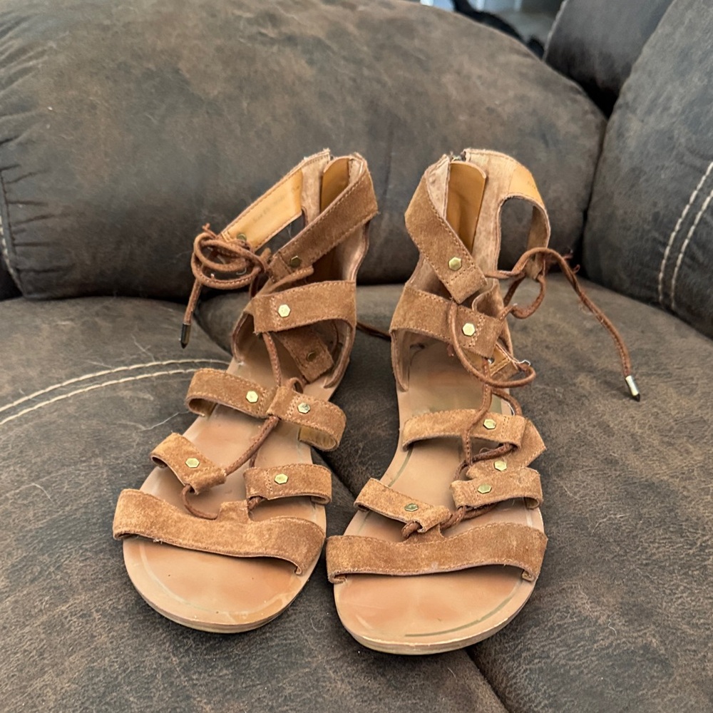 Brown Suede Gladiator Sandals